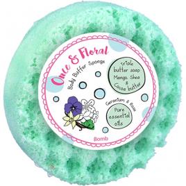 Sapun cu burete pentru masaj Once And Floral, Bomb Cosmetics