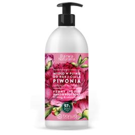 Sapun lichid cu floare de bujor, 500 ml, Barwa Cosmetics