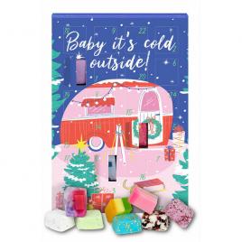 Set 24 de mini-bile de baie si mini-sapunuri, Calendar Baby It's Cold Ouside Advent, Bomb Cosmetics