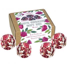 Set Rose Bath Creamer sare de baie creamer 4 bc x 30 g, Bomb Cosmetics