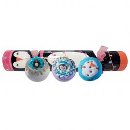 Set bile de baie Festive Penguine Cracker, 3 produse, Bomb Cosmetics