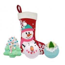 Set bile de baie Snowlady Stocking, 3 produse, Bomb Cosmetics