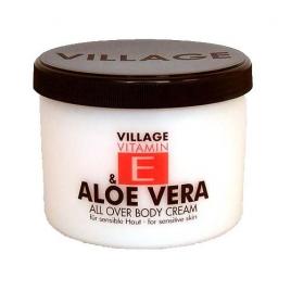 Crema de corp Village cu Vitamina E & Aloe Vera pentru piele sensibila, 500 ml