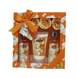 Set cadou floral Orange, cu portocale, Village Cosmetics