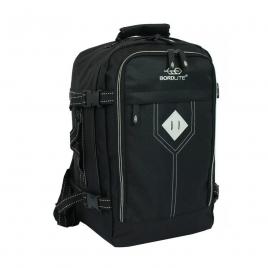 Rucsac de calatorie, bagaj mana avion, negru cu gri, 40x25x20 cm, Bordlite JBBP279