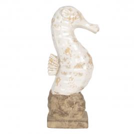 Figurina din ceramica alb antichizat calut de mare 19 cm x 14 cm x 43 h