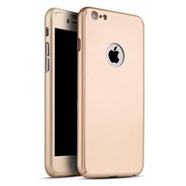 Husa GloMax FullBody Gold pentru Apple iPhone 8 cu folie de sticla inclusa