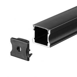 Profil aluminiu pentru banda led 2m 17.2mm x 14.4mm - negru