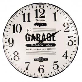 Ceas de perete din metal alb negru garage Ø 40 cm x 4 cm