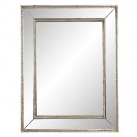Oglinda de perete cu rama din lemn argintiu 40 cm x 3 cm x 50 h