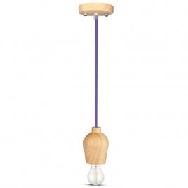 Pendul tavan soclu e27 lemn - violet