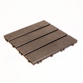 Plăci paviment 4 lamele - 30 x 30 cm - negru - 11 buc/pachet