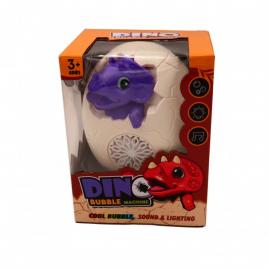 Jucarie dinozaur interactiva de facut baloane de sapun, pentru copii, mov, cu lumini si sunete 11x 9x13 cm