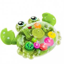 Jucarie interactiva pentru copii, model crab, plastic, cu lumini, 2 ani+, verde