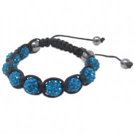 Bratara Shamballa cu cristale Rhinestone - Albastru si Negru
