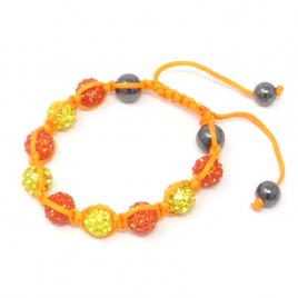 Bratara Shamballa cu cristale Rhinestone - Galben si Portocaliu