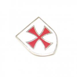 Pin masonic Alb/Rosu 2x2.5 cm cavalerii templieri