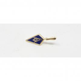 Pin masonic auriu - albastru din otel inoxidabil pentru ucenici calfe si maestri