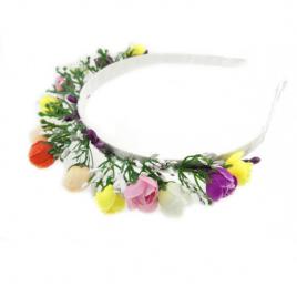 Bentita cu flori realizata manual - floricele multicolore