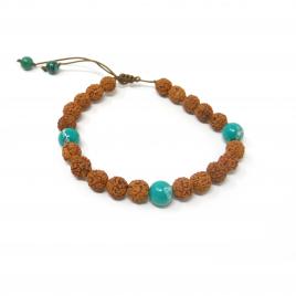Bratara Rudraksha exotic maro / verde 17 - 25 cm