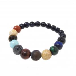 Bratara din pietre semipretioase negru/multicolor 17 cm