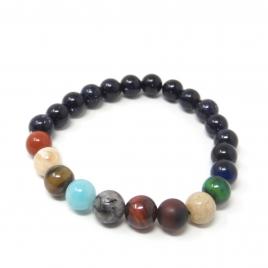 Bratara din pietre semipretioase negru/multicolor 18 cm
