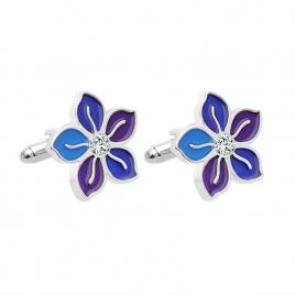Butoni camasa din otel model floare multicolor 2.1 cm