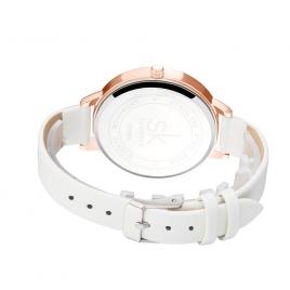 Ceas de dama model Shengke culoarea alb / aur roz mecanism Quartz 38mm