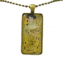 Pandant model pictura Adela Bloch-Bauer I- Gustav Klimt culoarea galben - bronz 60 cm