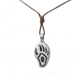 Pandant indian urma de urs gri 4.5 cm pe snur corean