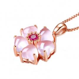 Pandantiv din cristal roz model floare culoarea roz/auriu rose 50 cm