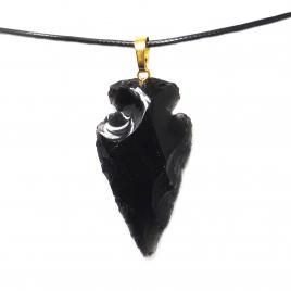 Pandantiv sageata din Obsidian model sticla de dragon Game of Thrones negru 5.5 cm