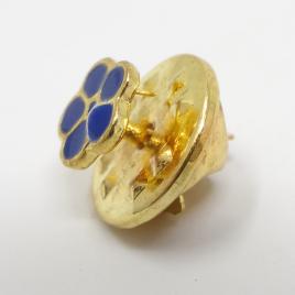 Pin masonic floare - Nu ma uita auriu - albastru 0.8 cm pentru ucenici calfe si maestri