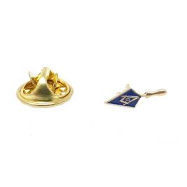 Pin masonic spatula mistrie albastru - auriu 1.2 cm