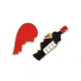 Set pinuri inima si sticla 3 cm aurii
