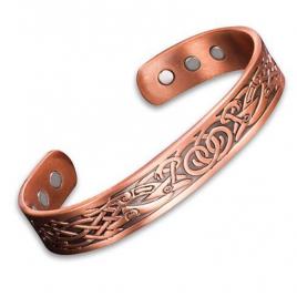 Bratara barbateasca model de viking culoare aur roz 18 cm