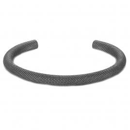 Bratara de viking model piele de sarpe culoare argintiu 19 cm
