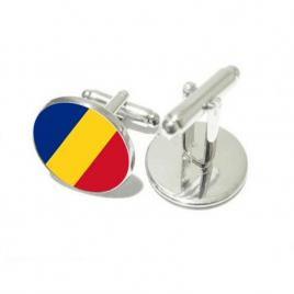 Butoni drapelul Romaniei argintiu 2cm