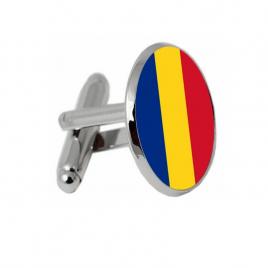Butoni drapelul Romaniei argintiu inchis 2cm