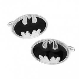 Butoni camasa model Batman culoarea argintiu/negru 2 cm
