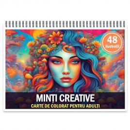 Carte de colorat cu 48 de ilustratii Minti Creative 102 pagini