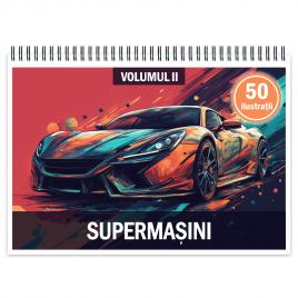 Carte de colorat cu 50 de ilustratii Supermasini - Volumul II 106 pagini