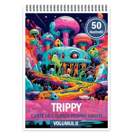 Carte de colorat cu 50 de ilustratii Trippy - Volumul II 106 pagini