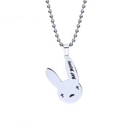 Pandantiv din inox model Iepure - bad bunny argintiu 58cm