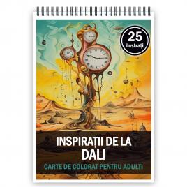 Carte de colorat antistres format A3 25 de ilustratii Dali 56 pagini