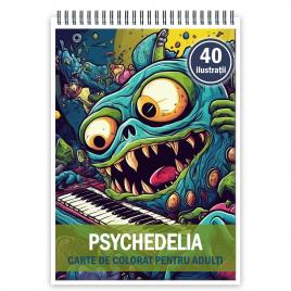 Carte de colorat antistres format A3 40 de ilustratii Psychedelia 86 pagini