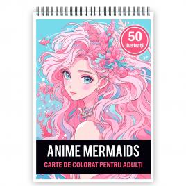 Carte de colorat antistres format A3 50 de ilustratii Sirene 106 pagini