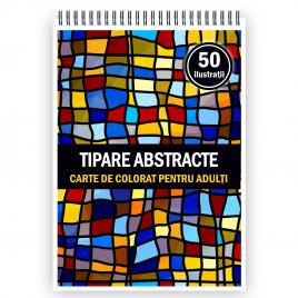 Carte de colorat antistres format A3 50 de ilustratii Tipare Abstracte 106 pagini