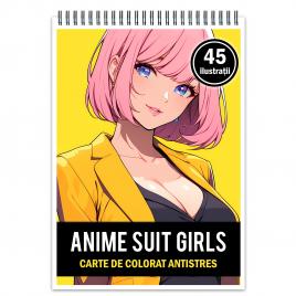 Carte de colorat pentru relaxare si antistres 45 de ilustratii Anime Suit Girls Editura Legendary Print 106 pagini