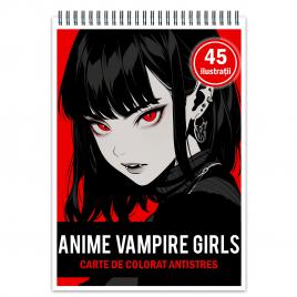 Carte de colorat pentru relaxare si antistres 45 de ilustratii Anime Vampire Girls Editura Legendary Print 106 pagini